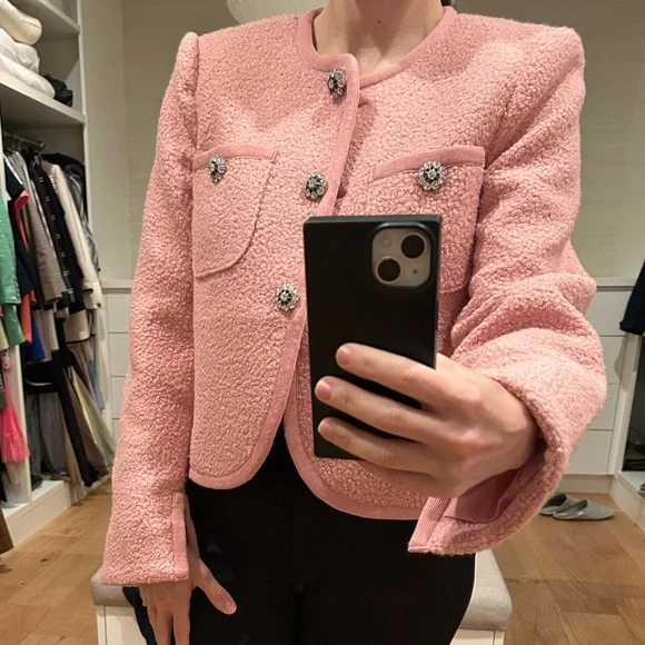 Cinq à Sept Pink Textured Blazer - Picture 4 of 4